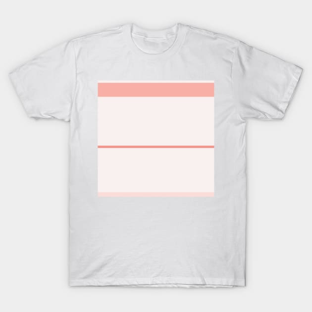 An enchanting tranquility of Very Light Pink, Pale Pink, Pale Salmon and Peachy Pink stripes. T-Shirt by Sociable Stripes